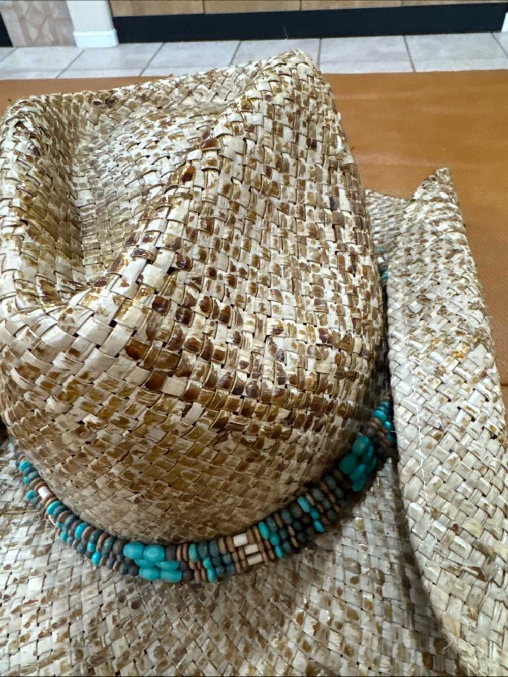 Sun N Sand Women’s Straw Cowboy Hat Beaded Band Western Beach Cowgirl One Size - Picture 3 of 7